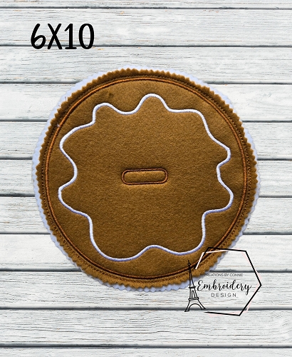 Gingerbread Paper Towel Base Embroidery Design - 6x10